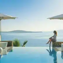 mykonos grand infinity pool, infinity pool, hotel