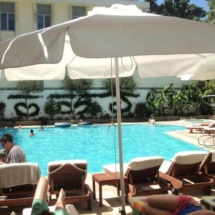 best western plaza, pool area, hotel