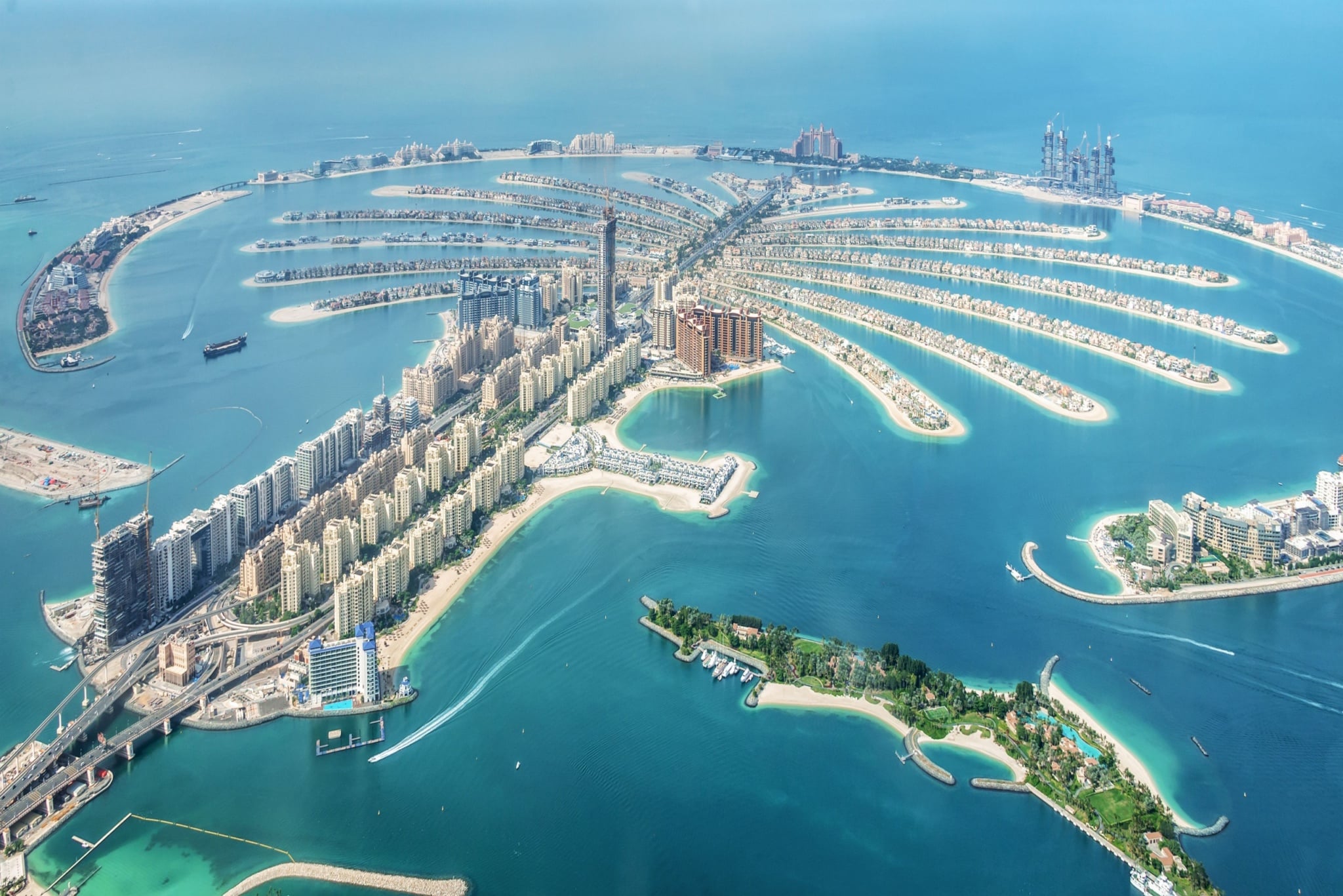 aerial view of-dubai palm jumeirah island