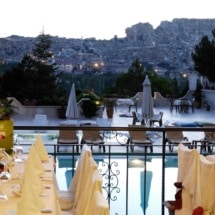 dinler urgup cappadocia, hotel, views, pool area