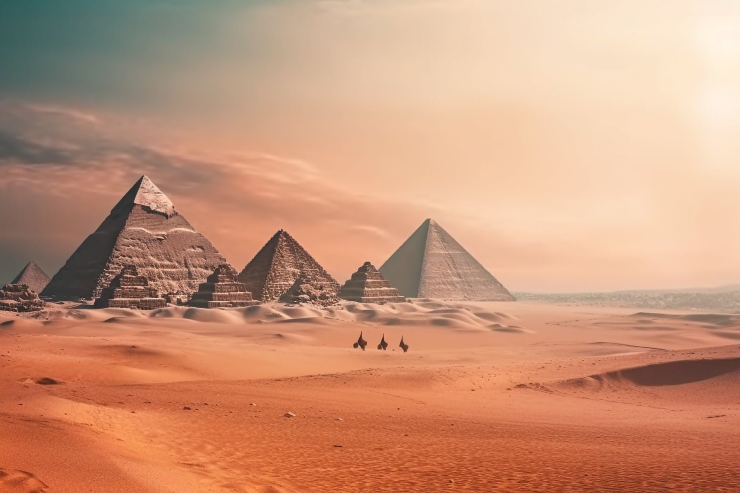 Majestic pyramid shape awe inspiring ancient civilization monument generated by AI